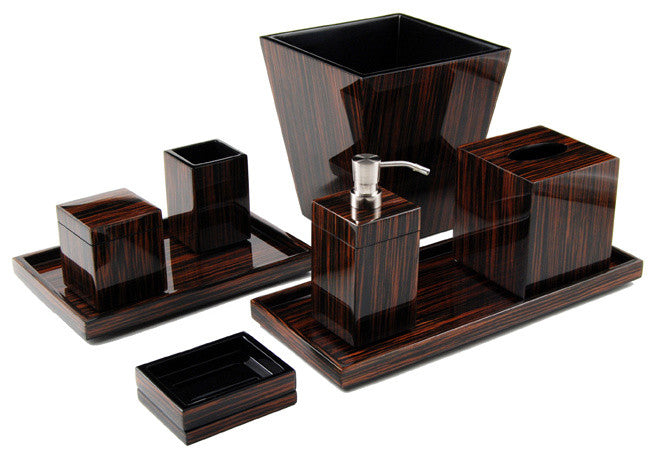 Macassar Ebony Inlay Lacquer Canister