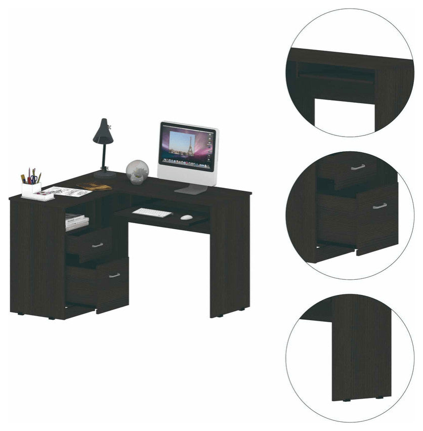 Thorpe Black L Shaped Computer Desk