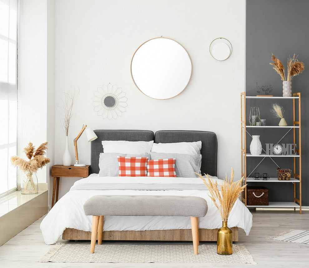 Buffalo Plaid Accent Pillow With Removable Insert, Harvest Orange, 26"x26"