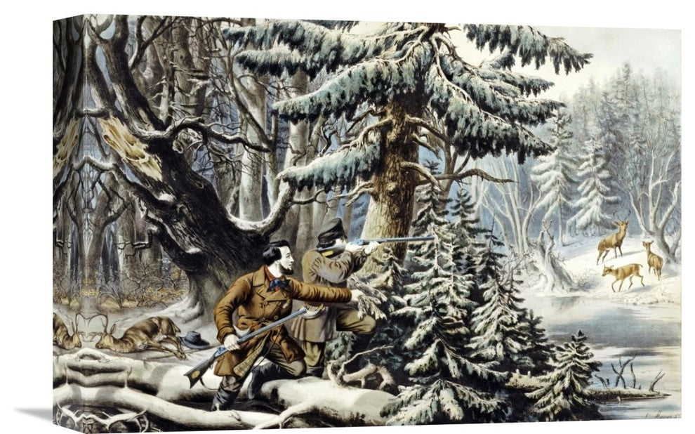 "American Winter Sports - Deer Shooting on The Shattagee" Artwork, 16" x 11"