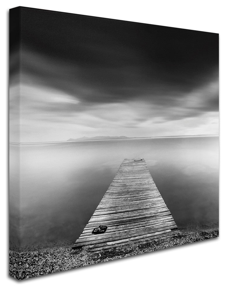 George Digalakis 'Pier With Slippers' Canvas Art, 14x14