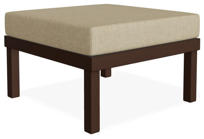 Larssen Cushion Deep Seating Outdoor Ottoman, Blend Sand Pat/Kona