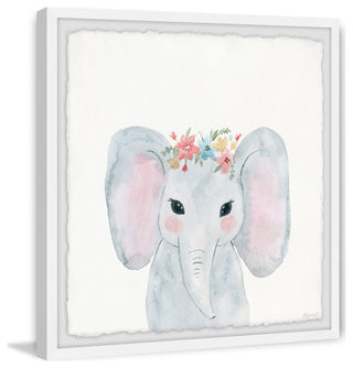 "Pink Ears" Framed Painting Print, 12x12