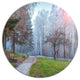 Bright Sun Over Autumn Trees, Landscape Art Disc Metal Wall Art, 23"