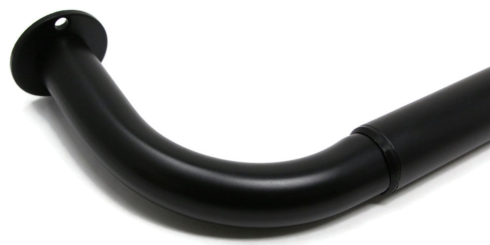 Energy Saving Wrap Around Black Out Return Adjustable Window Curtain Metal Rod, Black, 32-52"