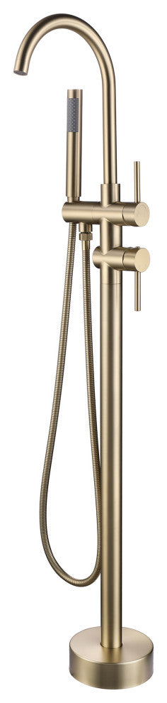 Freestanding Double Handle Clawfoot Tub Faucet, Gold