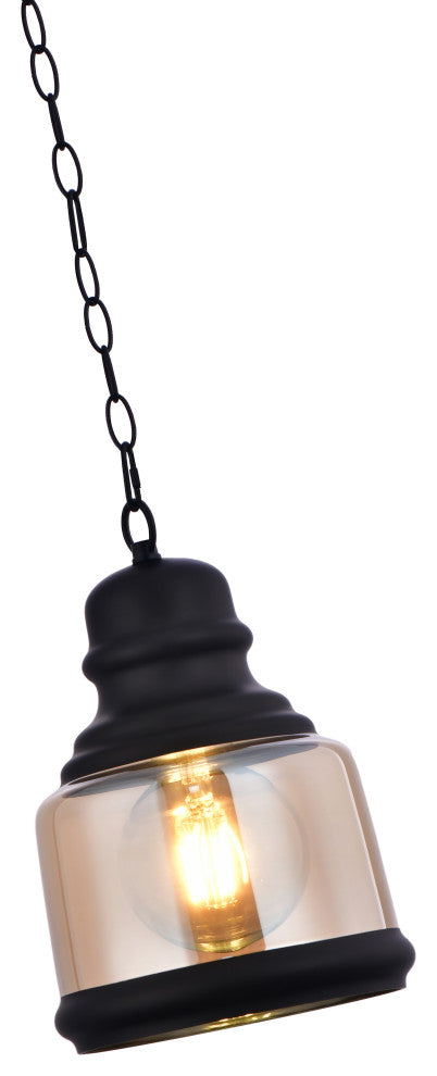 Lazzur Sarthe 1 Light 6" Matte Black Pendant