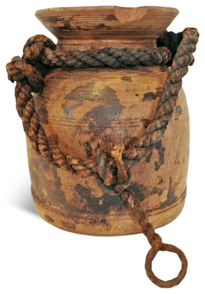 Consigned Old India Wood Pot 12