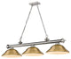 Zlite 2306-3BN-SRB 3-Light Billiard, Rubbed Brass