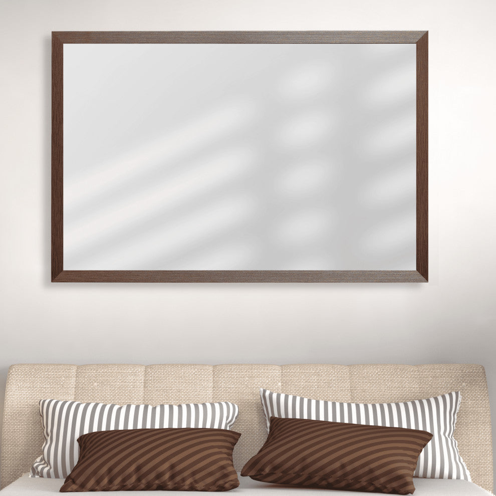 Ellis Framed Wall Mirror, Espresso Textured, 28"x36"