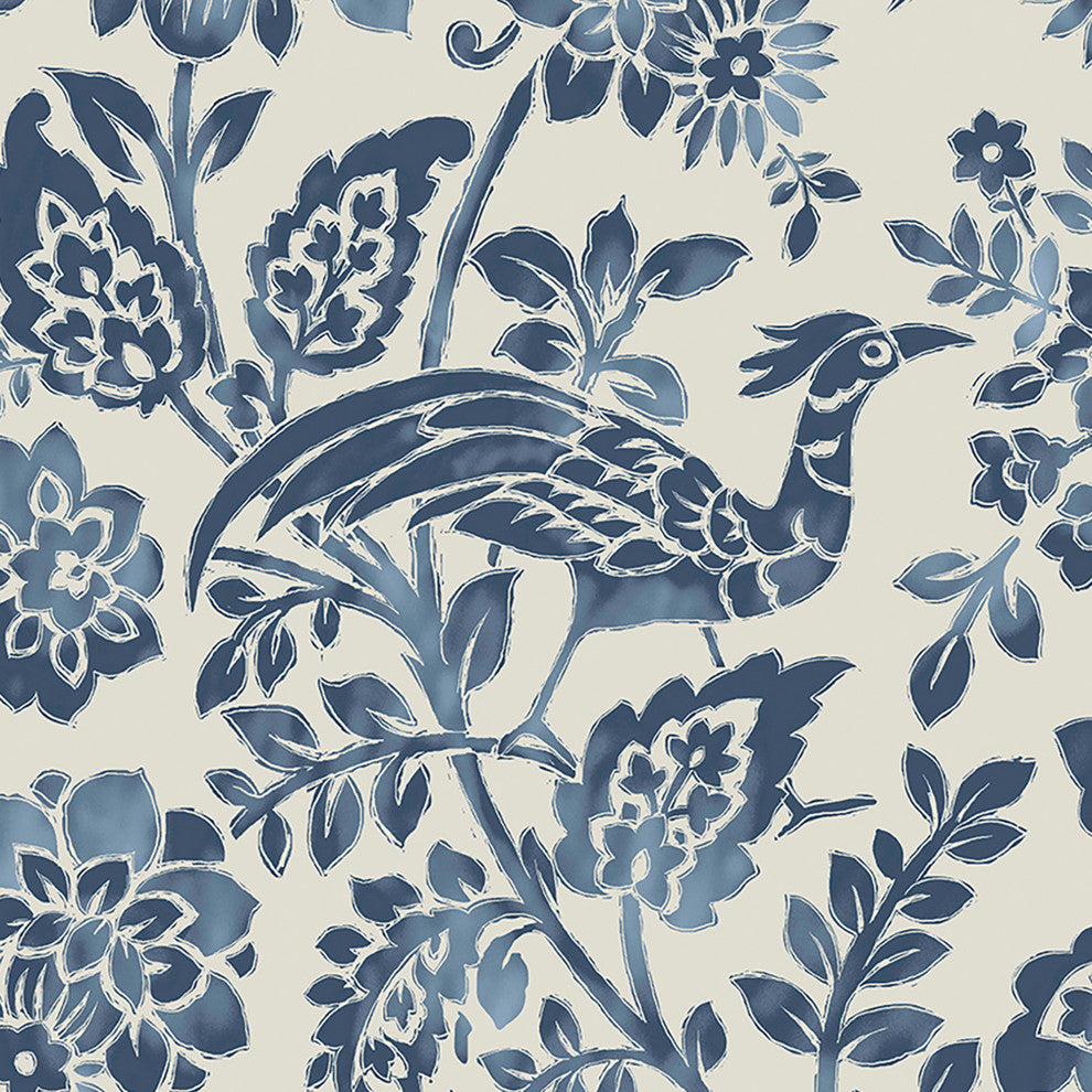 Laura Ashley Adain Palace Wallpaper, Dark Seaspray Blue