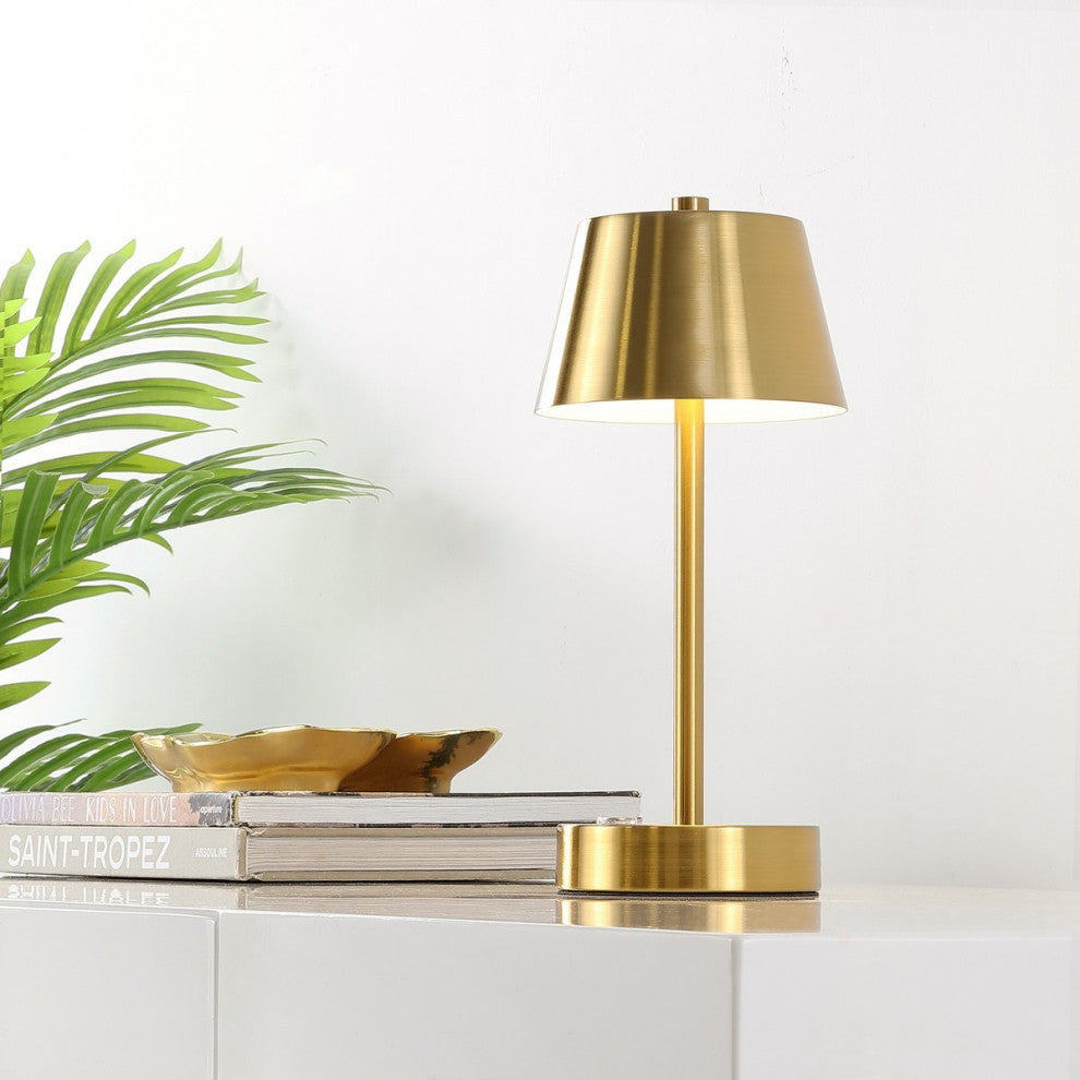Safavieh Laita Rechargeable LEDTable Lamp Brass Gold
