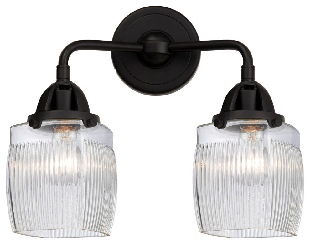 Innovations 288-2W-BK-G302 2-Light Bath Vanity Light, Matte Black