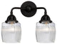 Innovations 288-2W-BK-G302 2-Light Bath Vanity Light, Matte Black