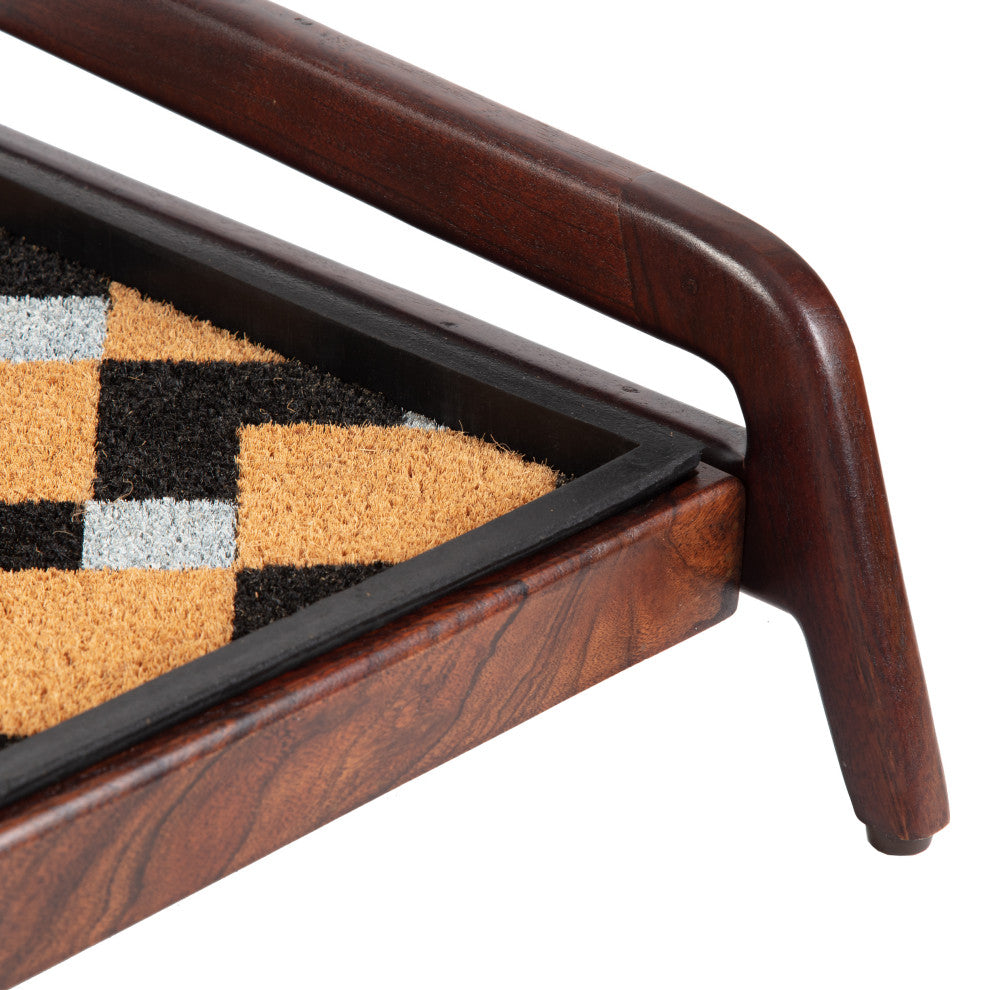 Single-Tier Brown Stand With 2-Pair Rubber Boot Tray Mt. Tam
