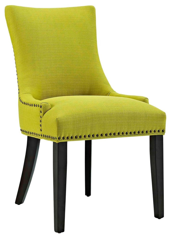 Modern Contemporary Urban Kitchen Dining Side Chair, Set of 2, Green, Fabric