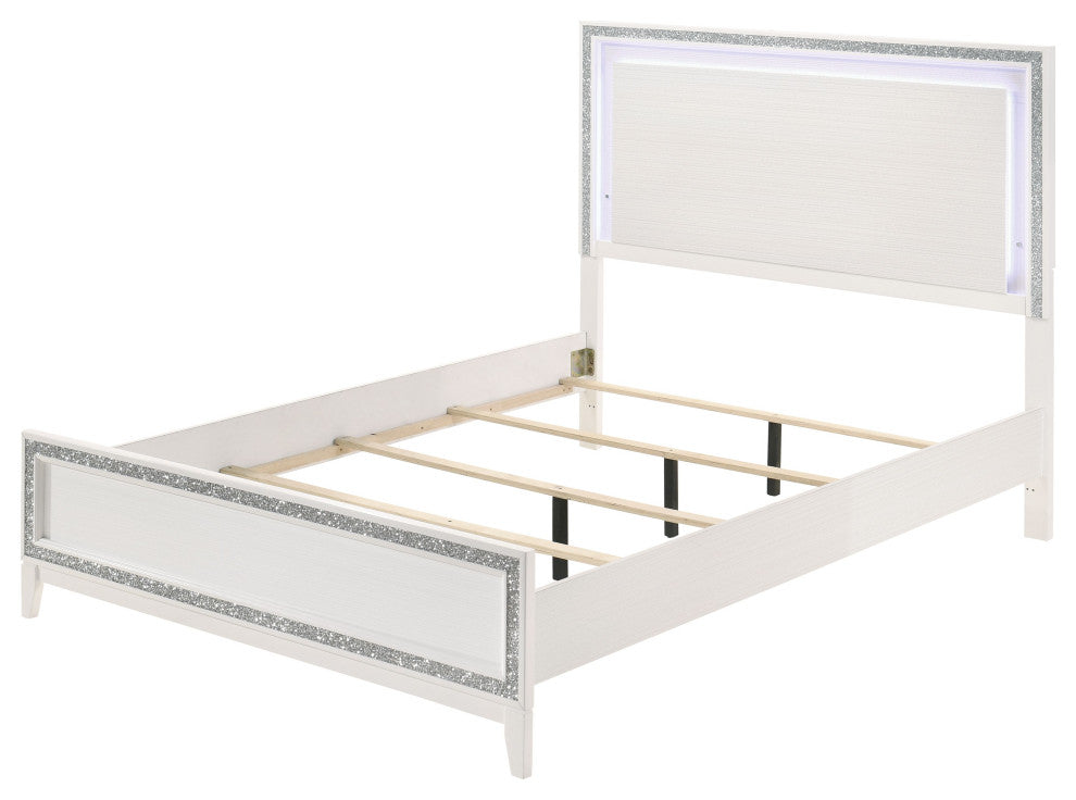 ACME Haiden Bed, LED, White, Queen