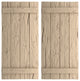 Rustic 4 Board Joined B-N-B Faux Wood Shutters, Hand Hewn, 22x32"