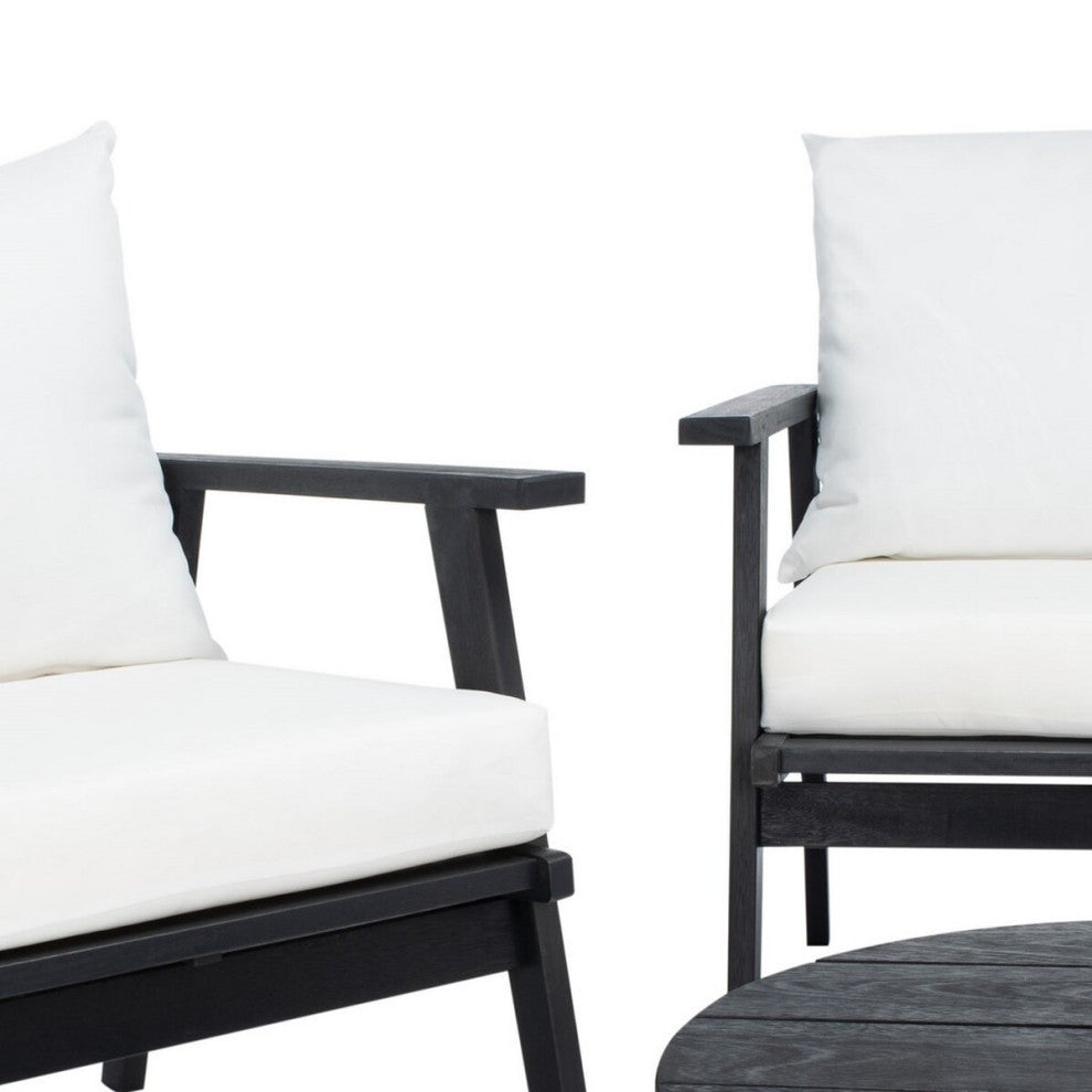Safavieh Outdoor Deacon 4 Piece Living Set Black/Beige