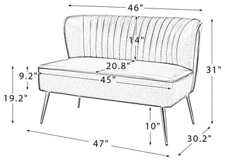 47" Comfy Loveseat, Camel