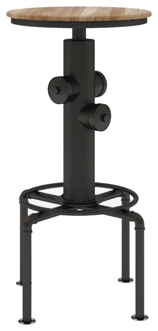 Furniture of America Zina Industrial Metal Bar Stool in Antique Black (Set of 2)