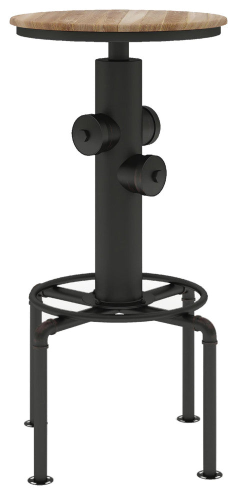 Furniture of America Zina Industrial Metal Bar Stool in Antique Black (Set of 2)