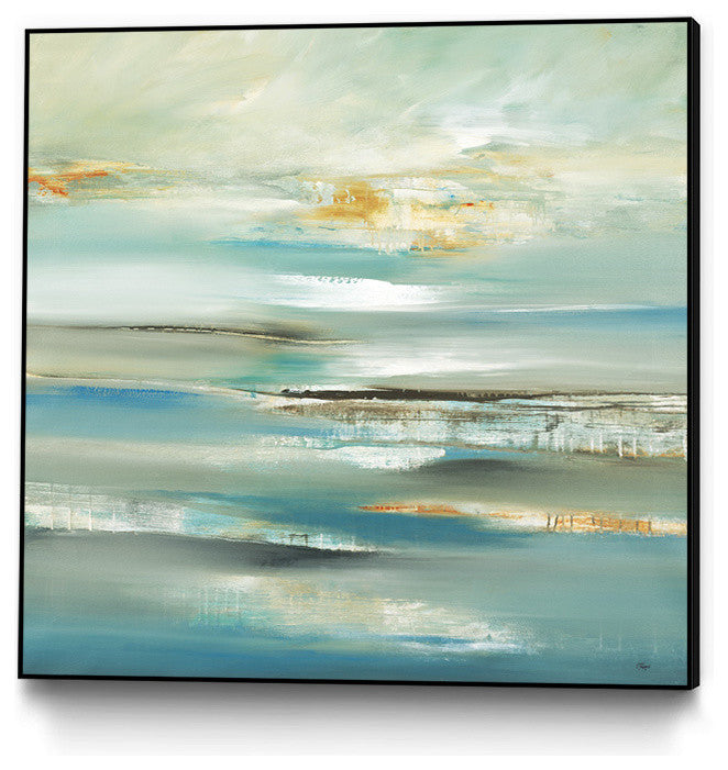 "By The Water III" Art block Framed Canvas, 30"x30"