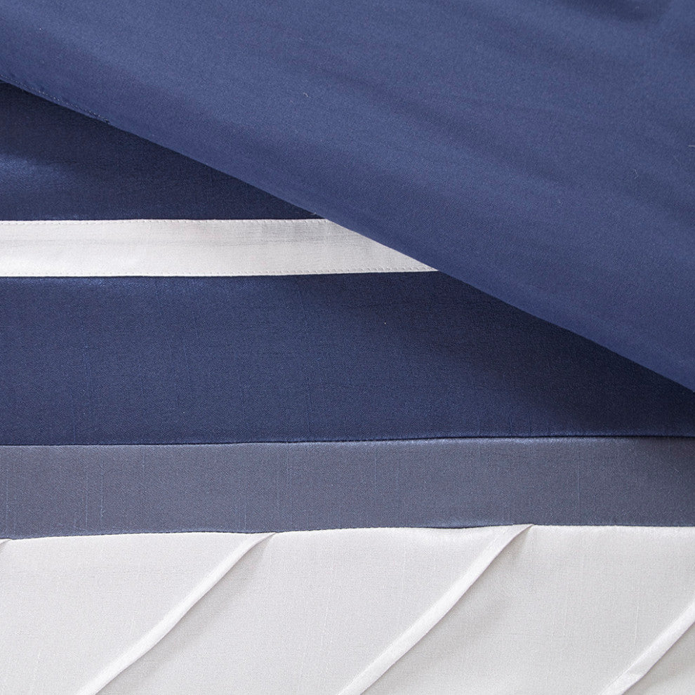 Madison Park Blaire 7 Piece Comforter Set in Navy