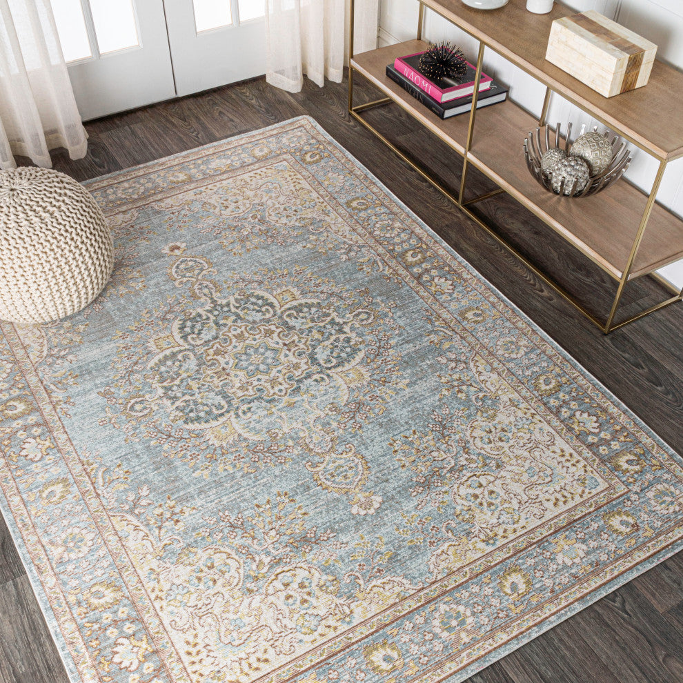 Goa Floral Medallion Traditional Area Rug, 5 X 8