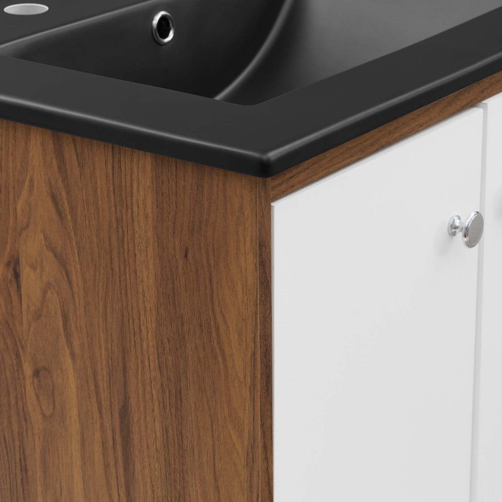 Transmit 24" Wall-Mount Bathroom Vanity - White Black