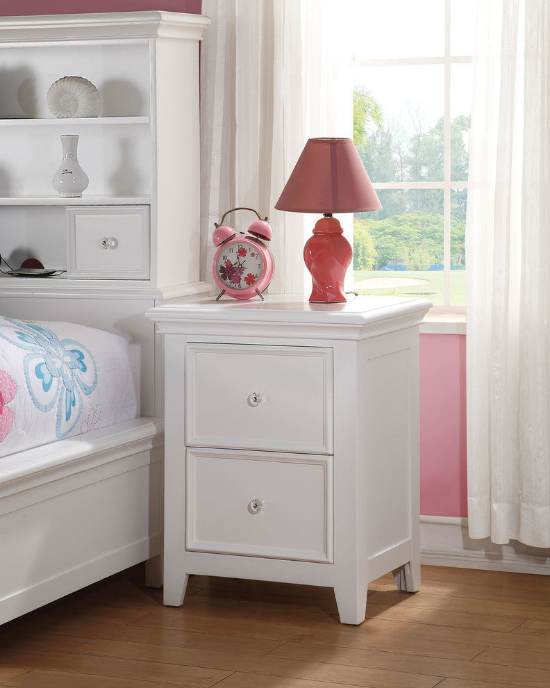 Lacey Nightstand With 2 Drawers, White