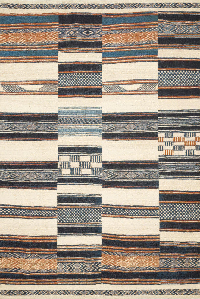 Mika In/out Area Rug by Loloi, Ivory / Multi, 5''3"x7''8"