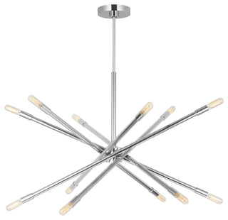 Eastyn 12-Light Indoor Large Chandelier, Polished Nickel Silver