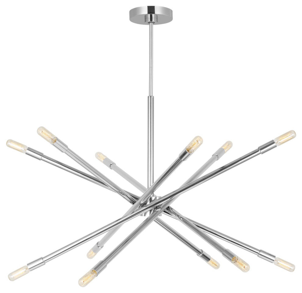 Eastyn 12-Light Indoor Large Chandelier, Polished Nickel Silver