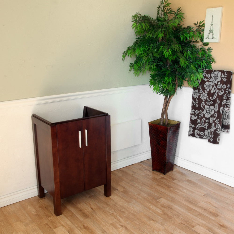 23.8" Single Sink Vanity-Wood-Dark Walnut