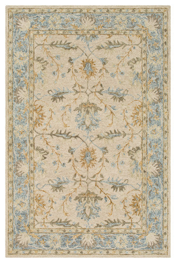 Surya Panipat PNP-2308 5'x7'6" Rug, Gray/Khaki/Brown/Olive/Mustard/Wheat