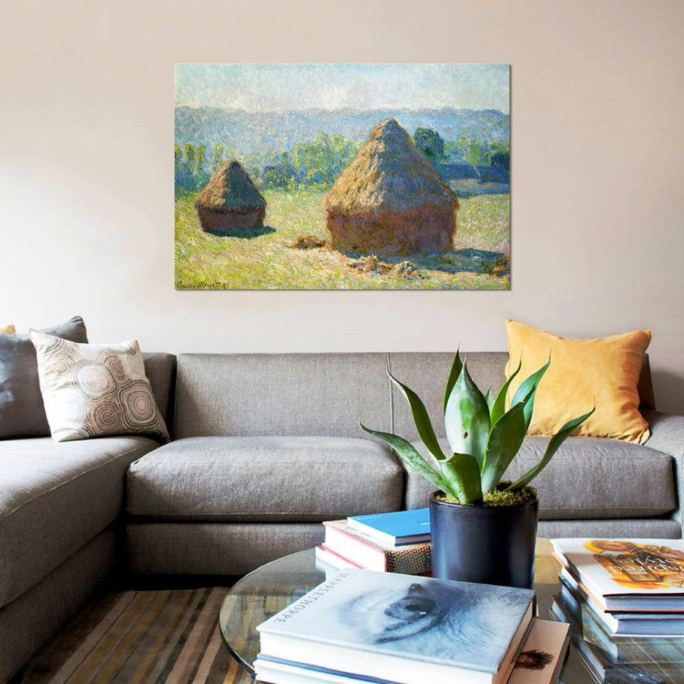 "Haystack - End of the Summer" by Claude Monet, Canvas Print, 40"x26"