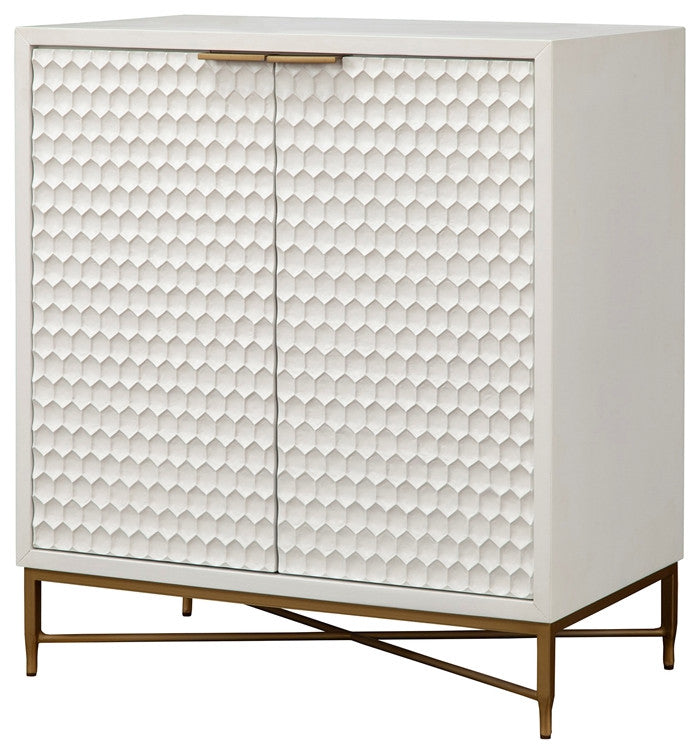 Origins by Alpine White Pearl Wood Bar Cabinet in White