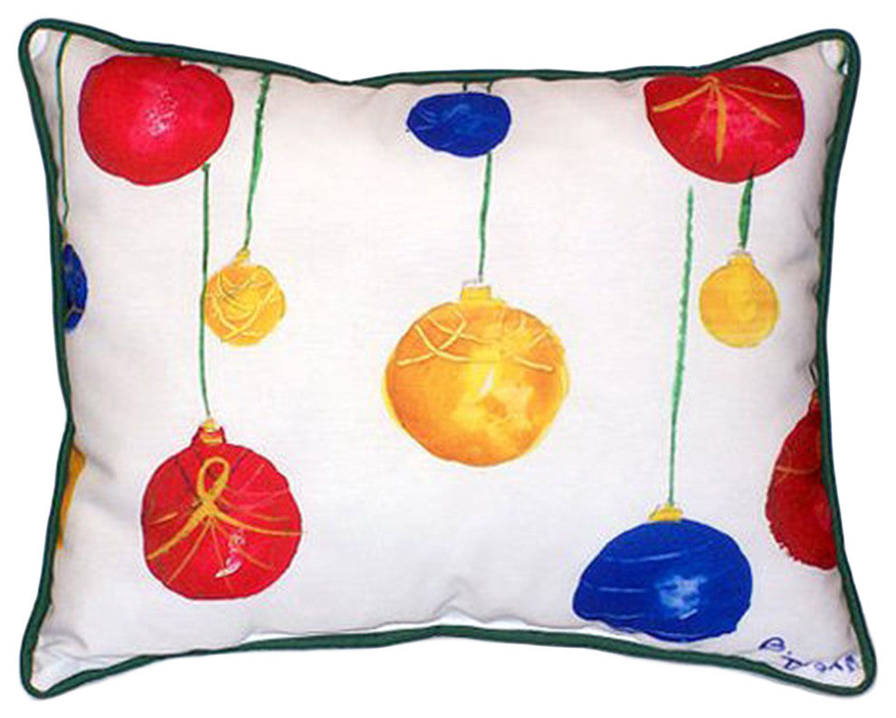 Betsy Drake Christmas Ornaments Extra Large 20 X 24 Indoor / Outdoor Pillow