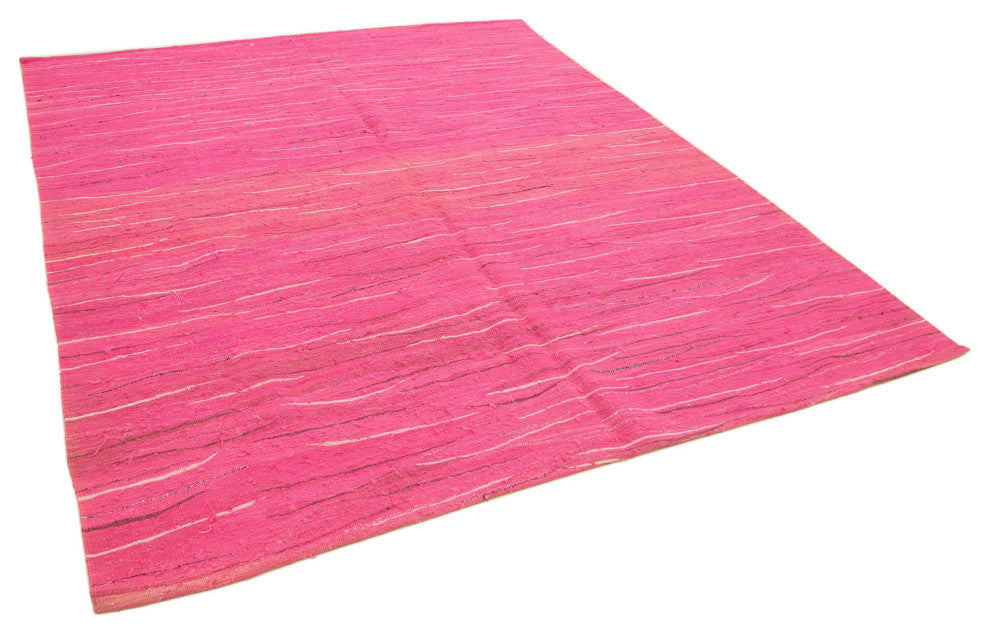 Rug N Carpet - Handmade Turkish 6' 11'' x 8' 6'' Modern Design Wool Kilim Rug