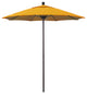 7.5' Bronze Push Lift Fiberglass Rib Aluminum Umbrella, Olefin, Lemon