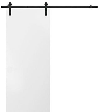 Sliding Barn Door 24 x 80 & Rail 6.6FT| Planum 0010 White Silk|