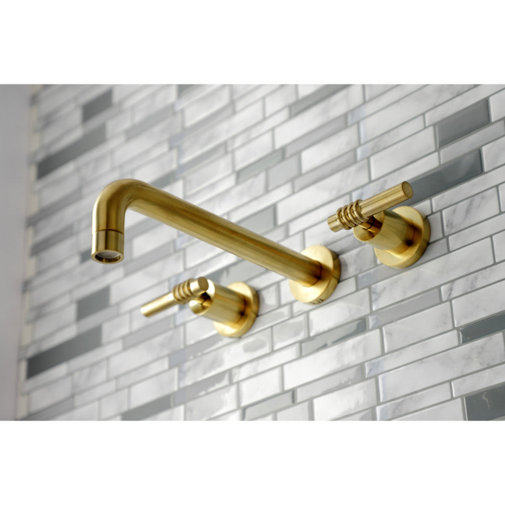 KS8027ML Two-Handle Wall Mount Tub Faucet, Brushed Brass