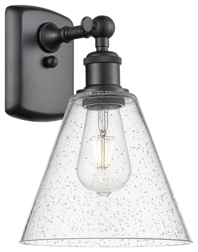 Innovations 516-1W-BK-GBC-84 1 Light 8" Sconce, Matte Black