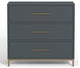 Madelyn Three Drawer Small Chest, Slate Gray