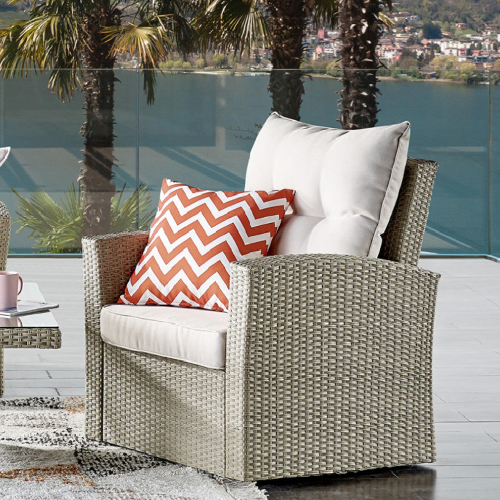 Canaan All-Weather Wicker Outdoor Armchair With Cushions