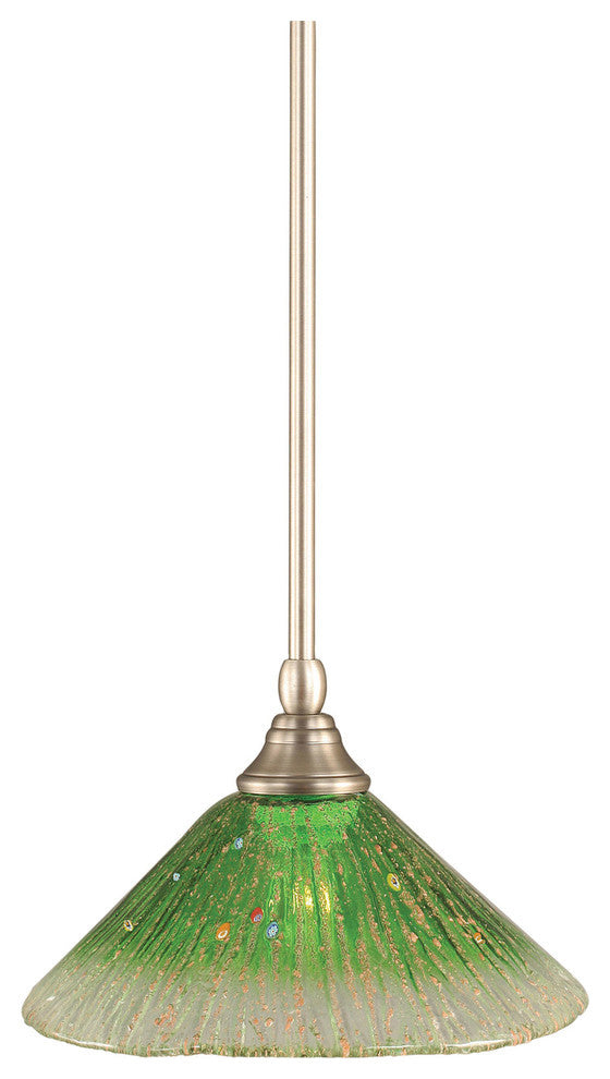 Stem Mini Pendant, 10" Kiwi Green Crystal Glass