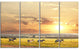 Zebras Wandering in African Prairie, Landscape Canvas Art, 48"x28", 4 Panels