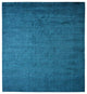 Hand Knotted Loom Silk Mix Area Rug Solid Blue