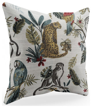 Plutus Multi-Color Jungle Luxury Throw Pillow, Multi-Color, 18" x 18"